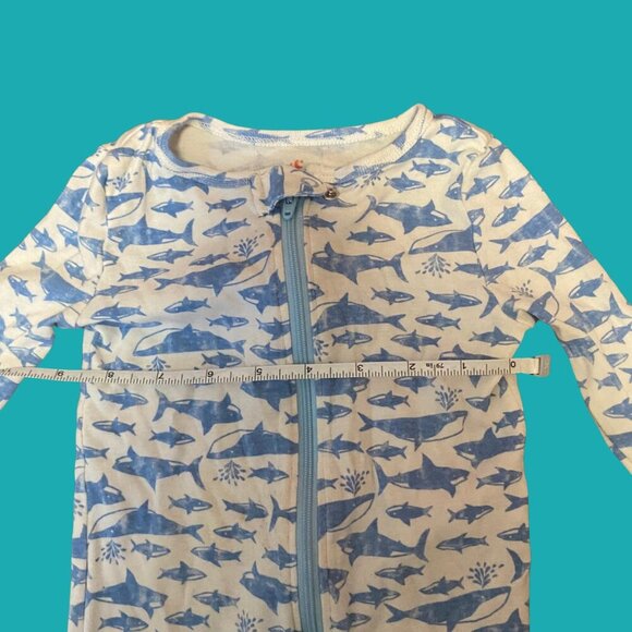 Joe Fresh Shark Print Baby Sleeper 18–24M – Blue Zip-Up Cotton Pajamas - Picture 5 of 7